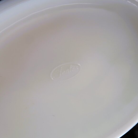 Vintage Fenton Marked Milk Glass Hobnail Textured Oval Lidded Candy Bowl - Picture 13 of 16